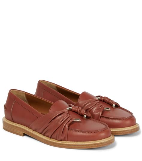 chloe c logo loafers|chloe flats with ankle strap.